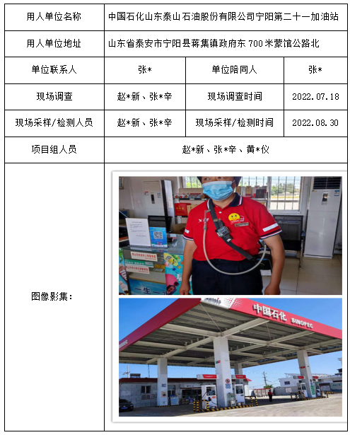 中國(guó)石化山東泰山石油股份有限公司寧陽(yáng)第二十一加油站